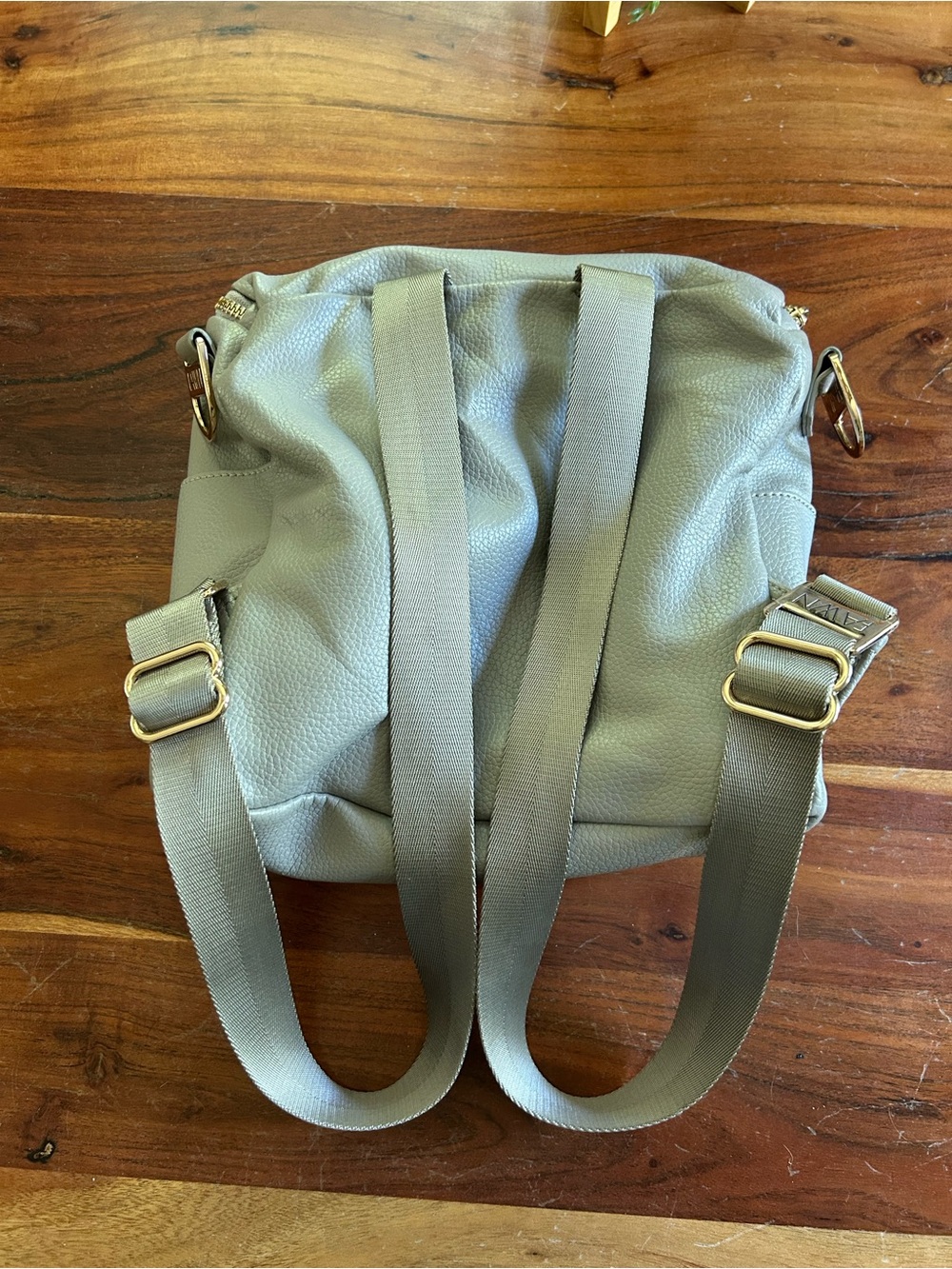 gray vegan leather convertible diaper bag by Fawn Design backpack - Picture 7 of 10